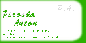 piroska anton business card